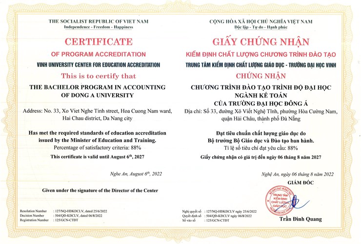 Ngành Kế toán - ngành học đạt tiêu chuẩn chất lượng giáo dục do Bộ GD&ĐT ban hành